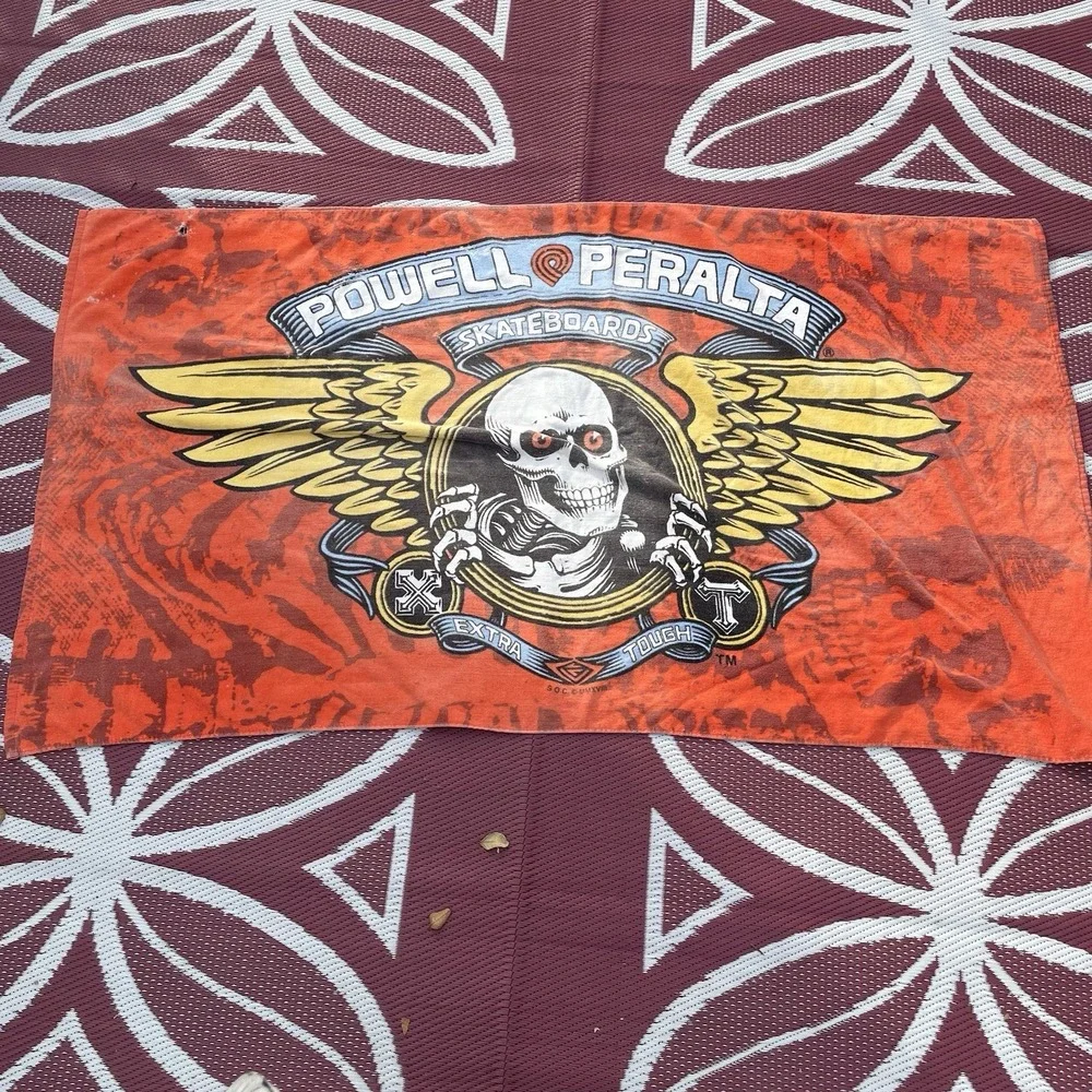 Powell Peralta Skateboards Bones Ripper Red Beach Towel Has Hole